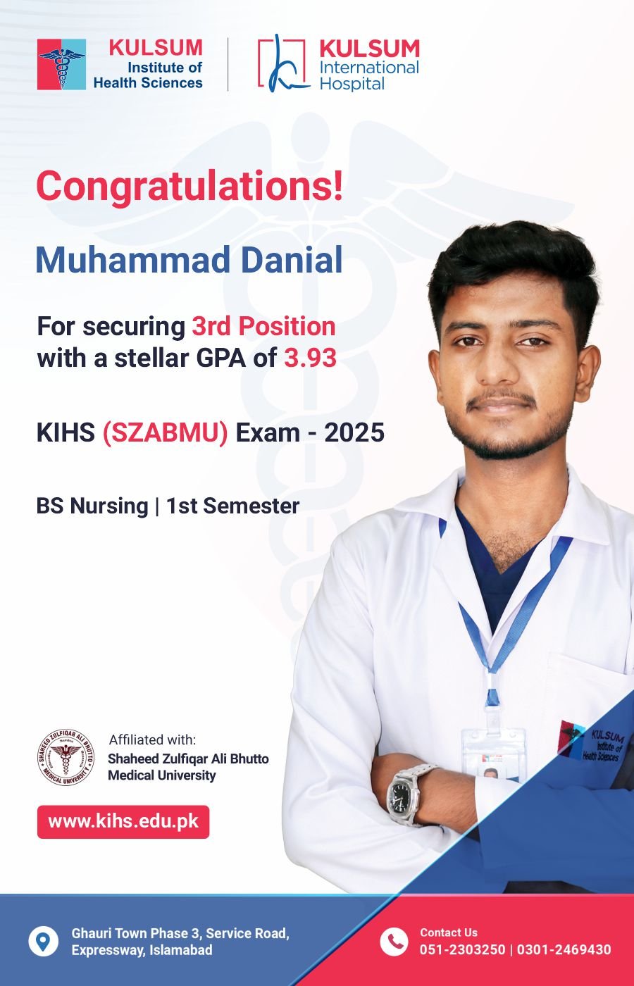 Muhammad Danial |Kulsum Institute of Health Sciences | Position Holders