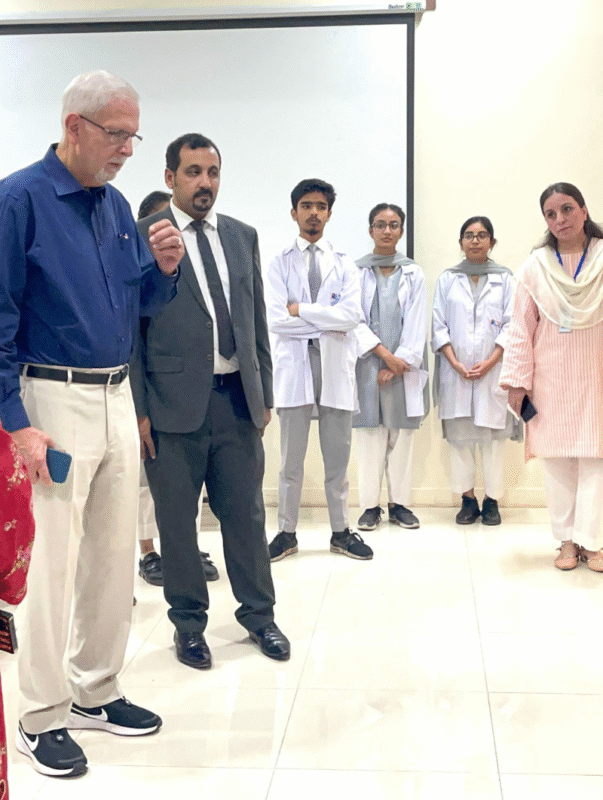 chairperson visiting Kulsum Institute of Health Sciences